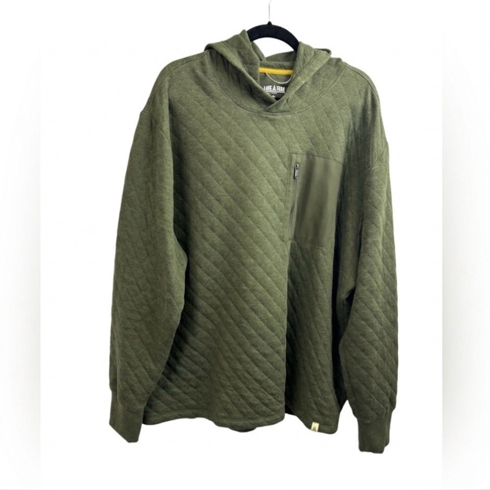 Lake & Trail Olive Green Quilted Hoodie Pullover XXL